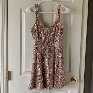 Lulu’s Rose Gold Sequin Dress